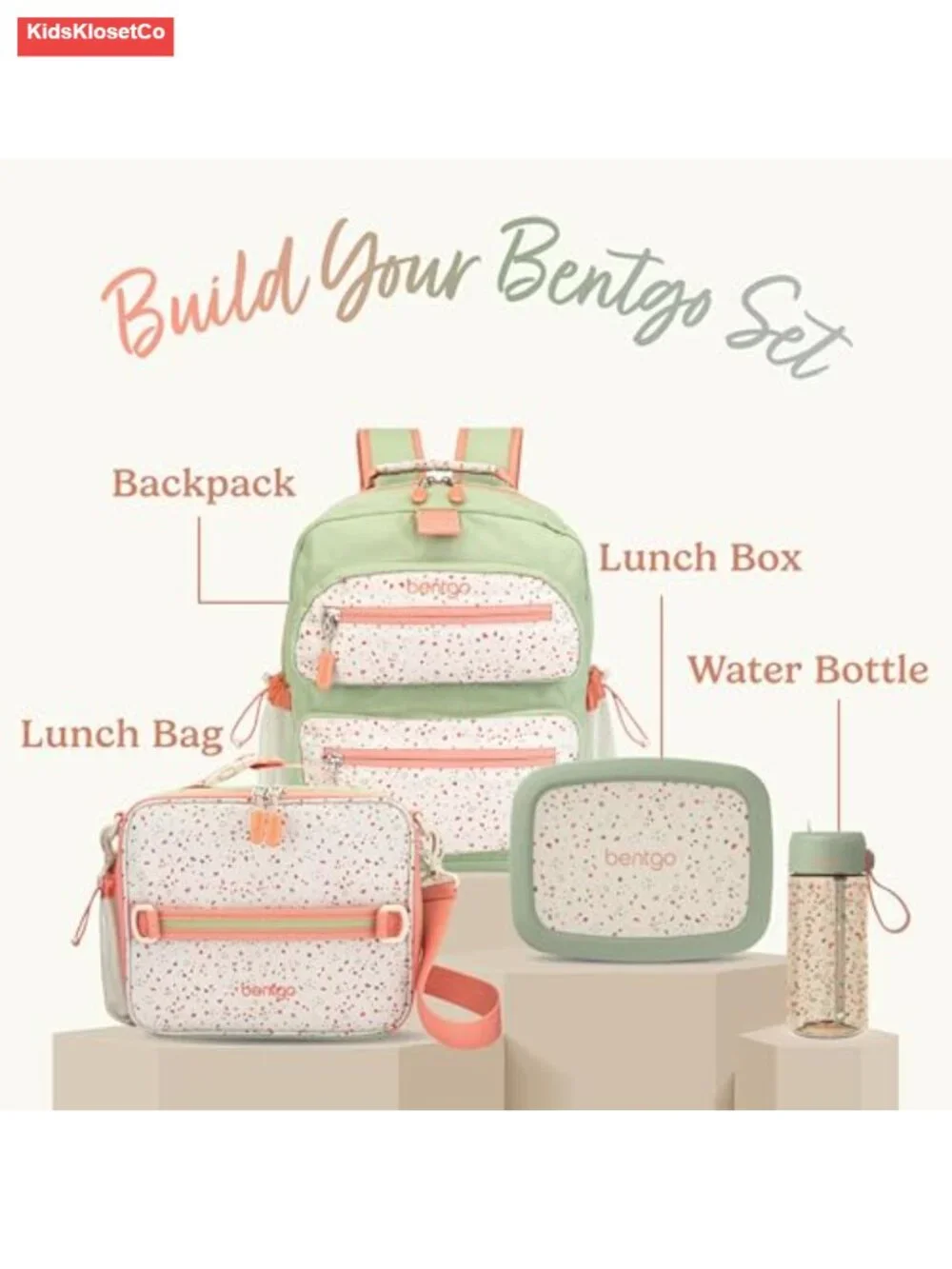Kids Insulated Lunch Bag with Adjustable Strap, Water-Resistant, 2 Compartments
